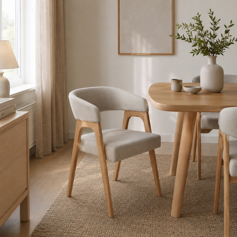 Silla 'Alba' - Natural/Gris