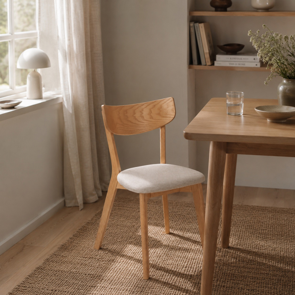 Silla 'Saba'- Roble/Beige