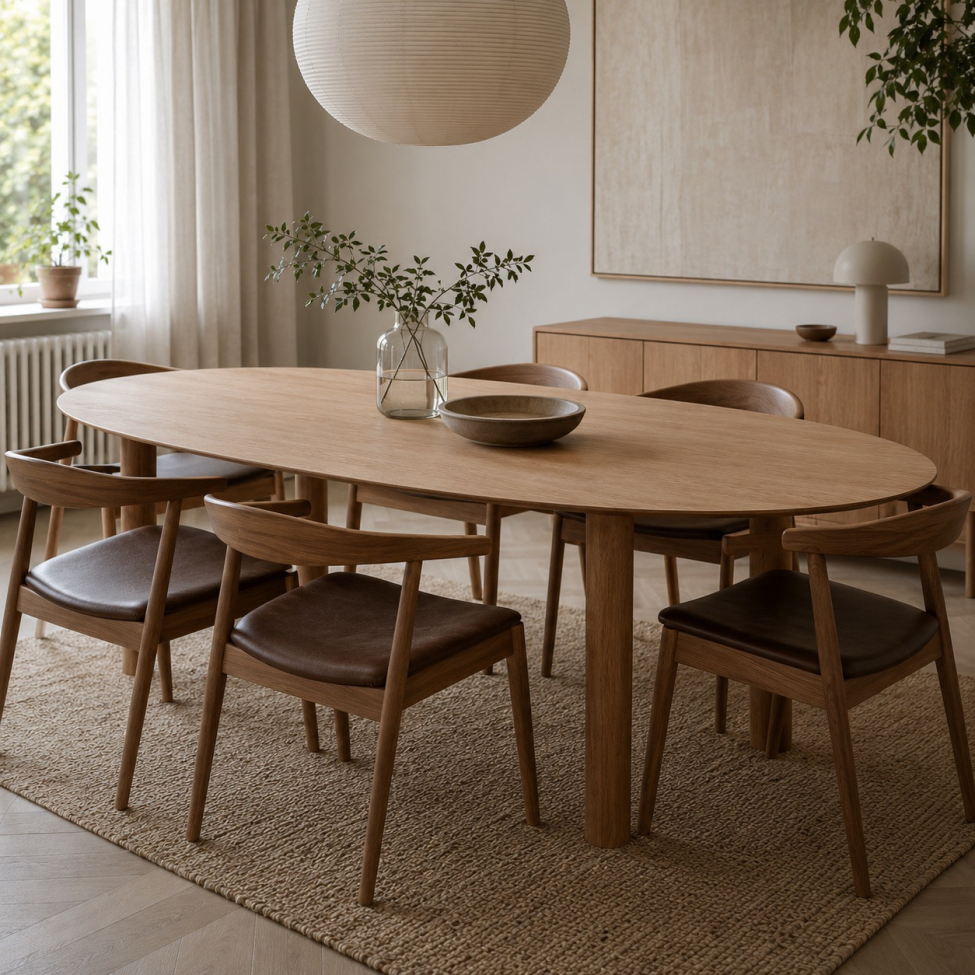 Mesa de comedor 'Uovo' 220x115cm - Natural