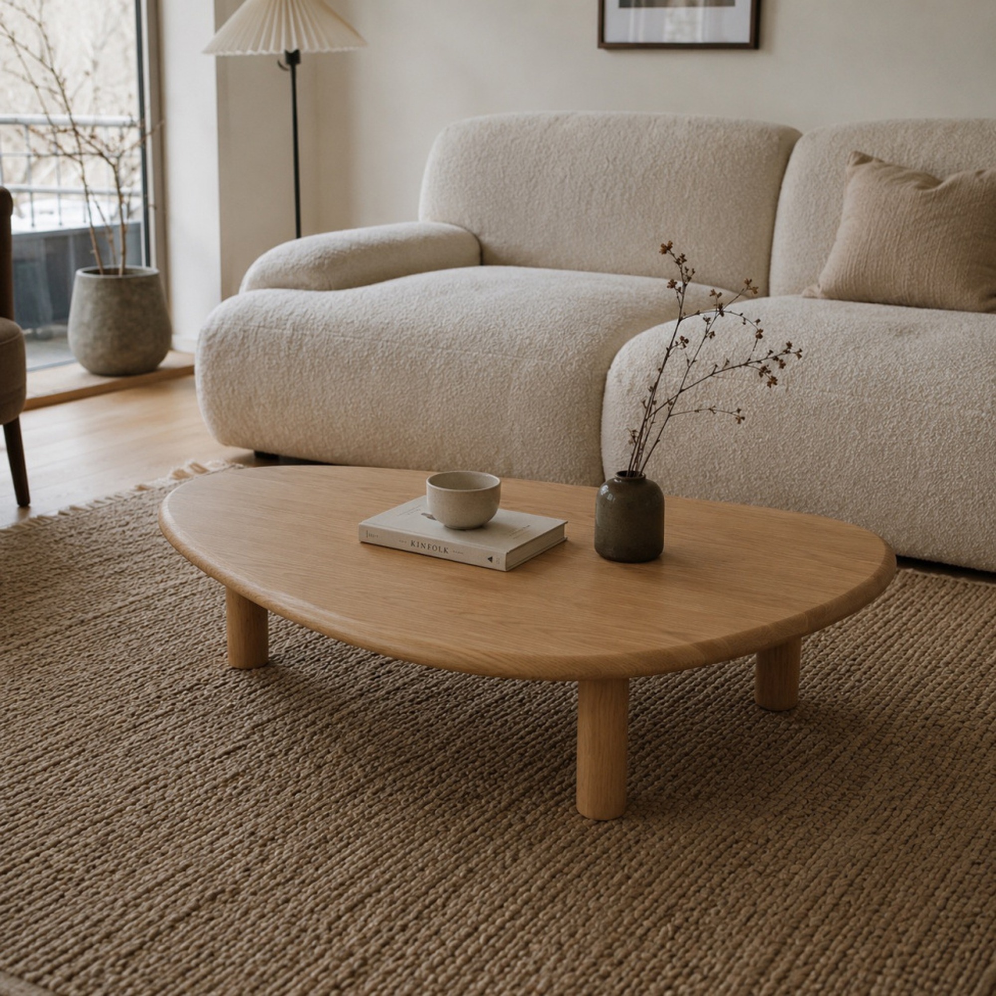 Mesa de centro 'Uovo' 116.5x73cm - Natural